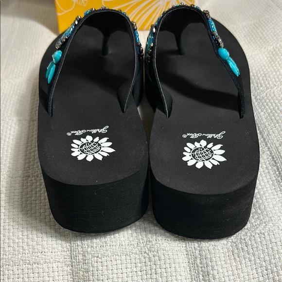Yellow Box Turquoise Beaded Sandals - Picture 2 of 5